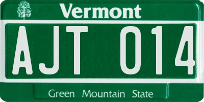 VT license plate AJT014