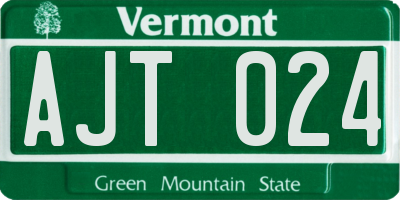 VT license plate AJT024