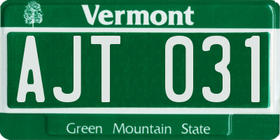 VT license plate AJT031