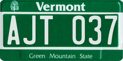 VT license plate AJT037