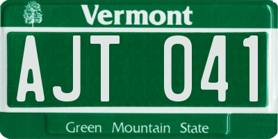VT license plate AJT041