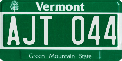 VT license plate AJT044