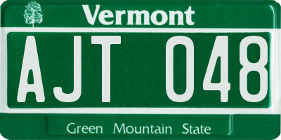 VT license plate AJT048
