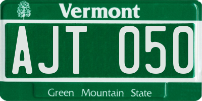 VT license plate AJT050
