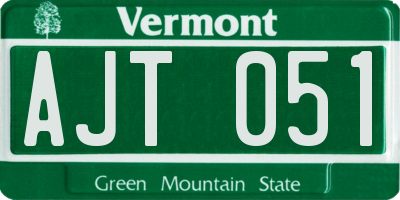 VT license plate AJT051
