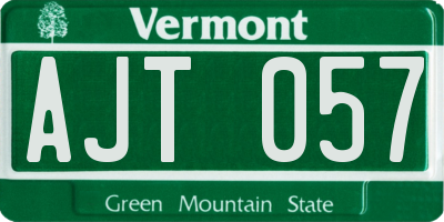 VT license plate AJT057