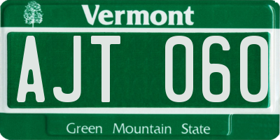 VT license plate AJT060