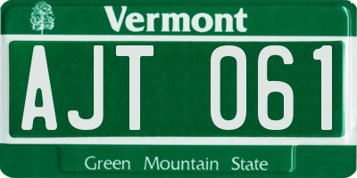 VT license plate AJT061