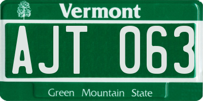 VT license plate AJT063