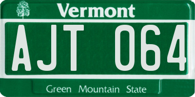 VT license plate AJT064