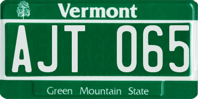 VT license plate AJT065