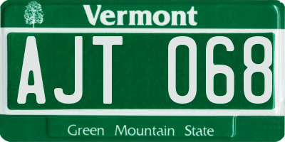 VT license plate AJT068