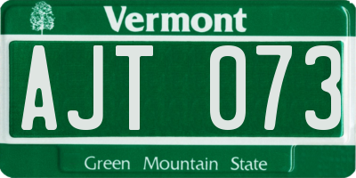 VT license plate AJT073