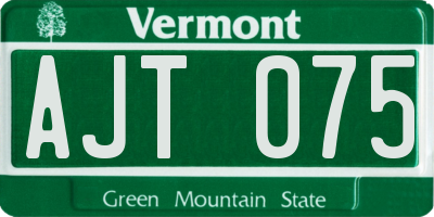 VT license plate AJT075