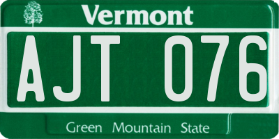 VT license plate AJT076