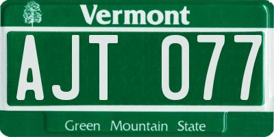 VT license plate AJT077