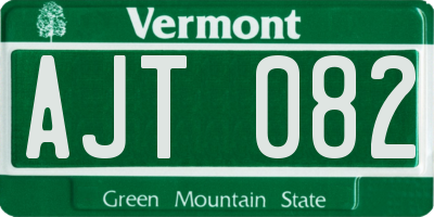 VT license plate AJT082