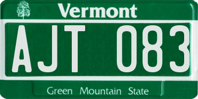 VT license plate AJT083