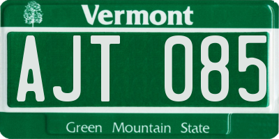 VT license plate AJT085