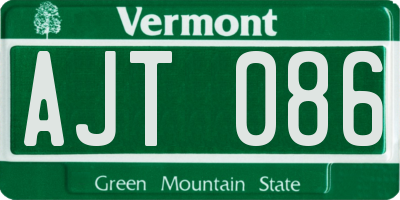 VT license plate AJT086