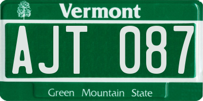 VT license plate AJT087