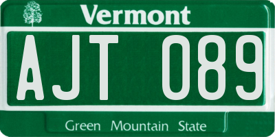 VT license plate AJT089