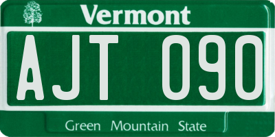 VT license plate AJT090