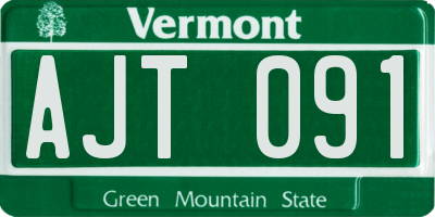 VT license plate AJT091