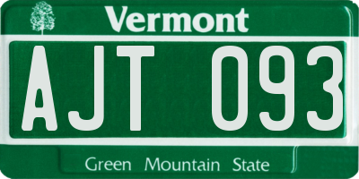 VT license plate AJT093