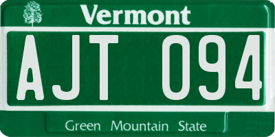 VT license plate AJT094