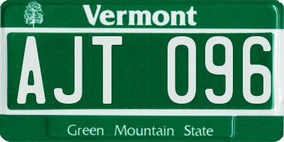 VT license plate AJT096