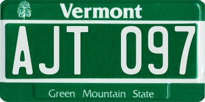 VT license plate AJT097