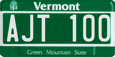 VT license plate AJT100