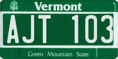 VT license plate AJT103