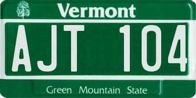 VT license plate AJT104