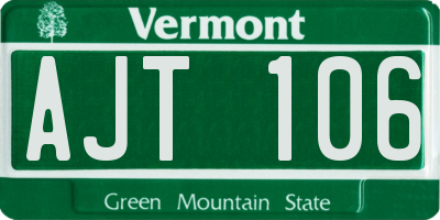 VT license plate AJT106