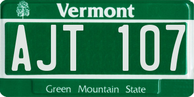 VT license plate AJT107