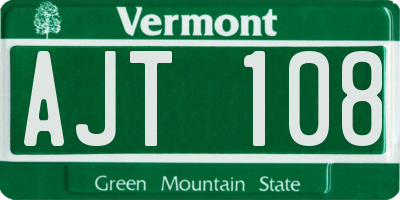VT license plate AJT108