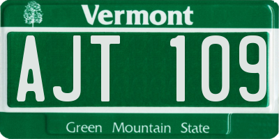 VT license plate AJT109