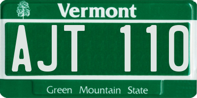 VT license plate AJT110