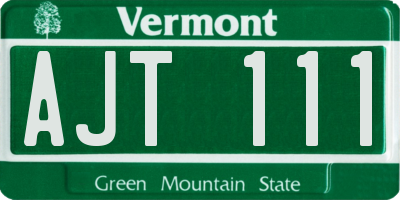 VT license plate AJT111