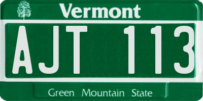 VT license plate AJT113