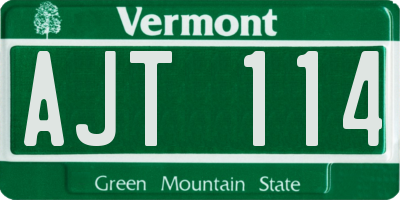 VT license plate AJT114