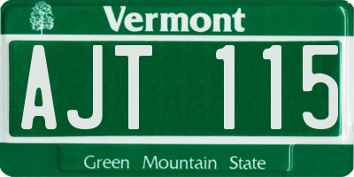 VT license plate AJT115