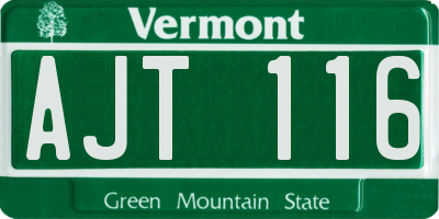 VT license plate AJT116