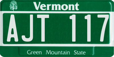 VT license plate AJT117