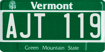 VT license plate AJT119