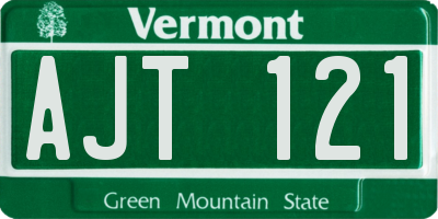 VT license plate AJT121