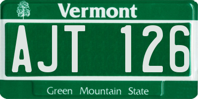 VT license plate AJT126
