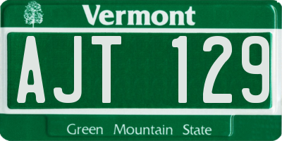 VT license plate AJT129